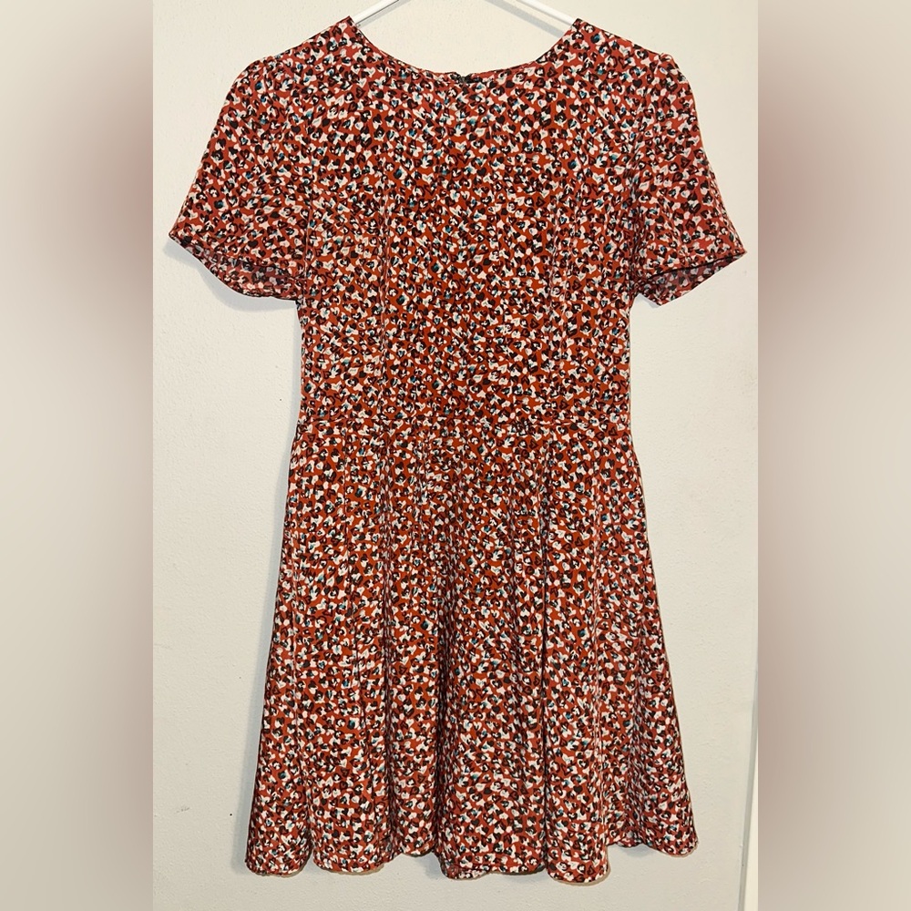 Forever 21 Red and Beige Patterned Dress